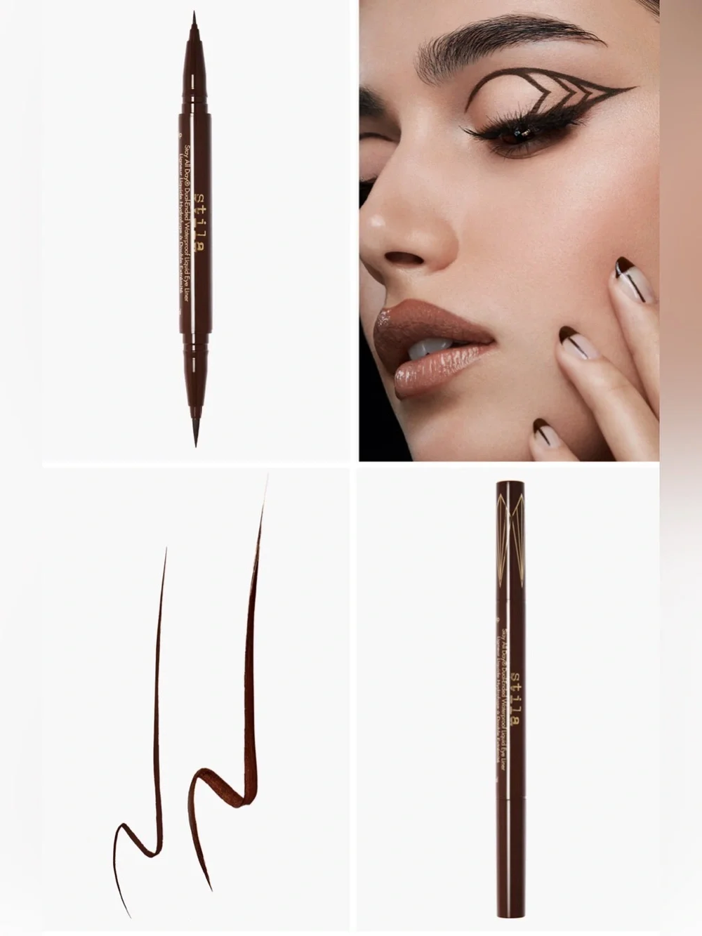 Stila Dual-Ended Waterproof Liquid Eyeliner - Dark Brown